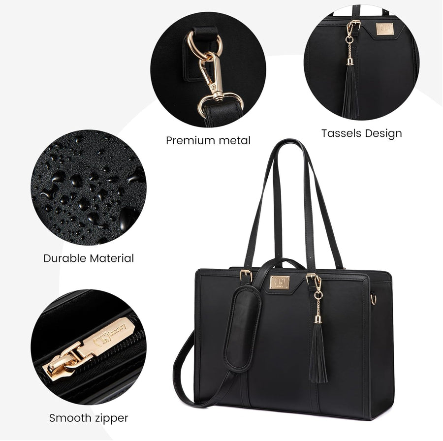 Vegan Leather Laptop Tote Bag