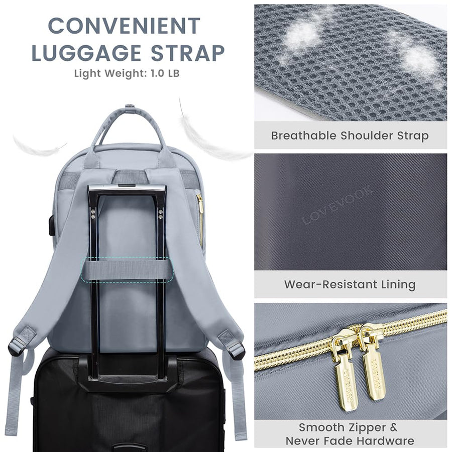 15.6 Inch Laptop Backpack for Women,Fashion Work Travel Backpack,Waterproof Day Pack Purse for Teacher Nurse Dark Green
