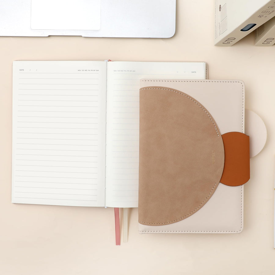 CAGIE Lined Journal for Women, 100GSM Leather Journals for Writing with Buckle Closure,A5 Hardcover Diary Journaling Notebooks for Business Work School Note Taking 5.9