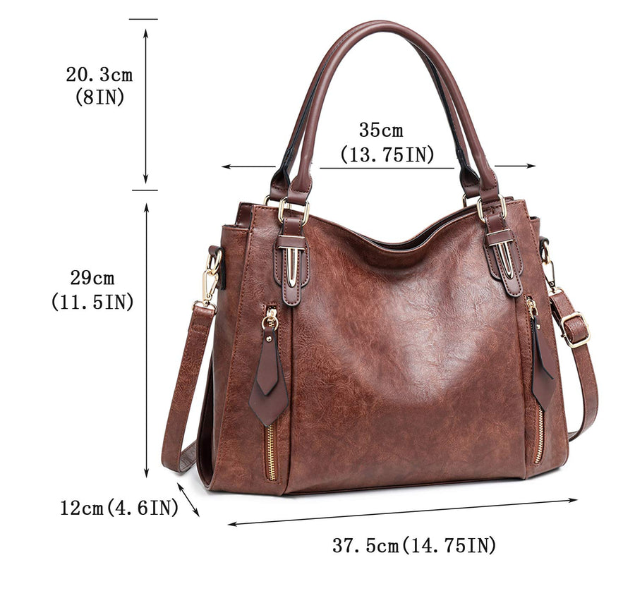 Women Tote Bag Handbags PU Leather Fashion Hobo Shoulder Bags with Adjustable Shoulder Strap