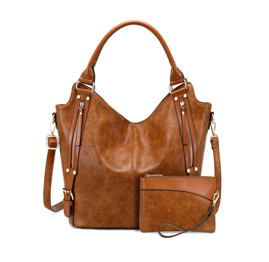 Women Tote Bag Handbags PU Leather Fashion Hobo Shoulder Bags with Adjustable Shoulder Strap