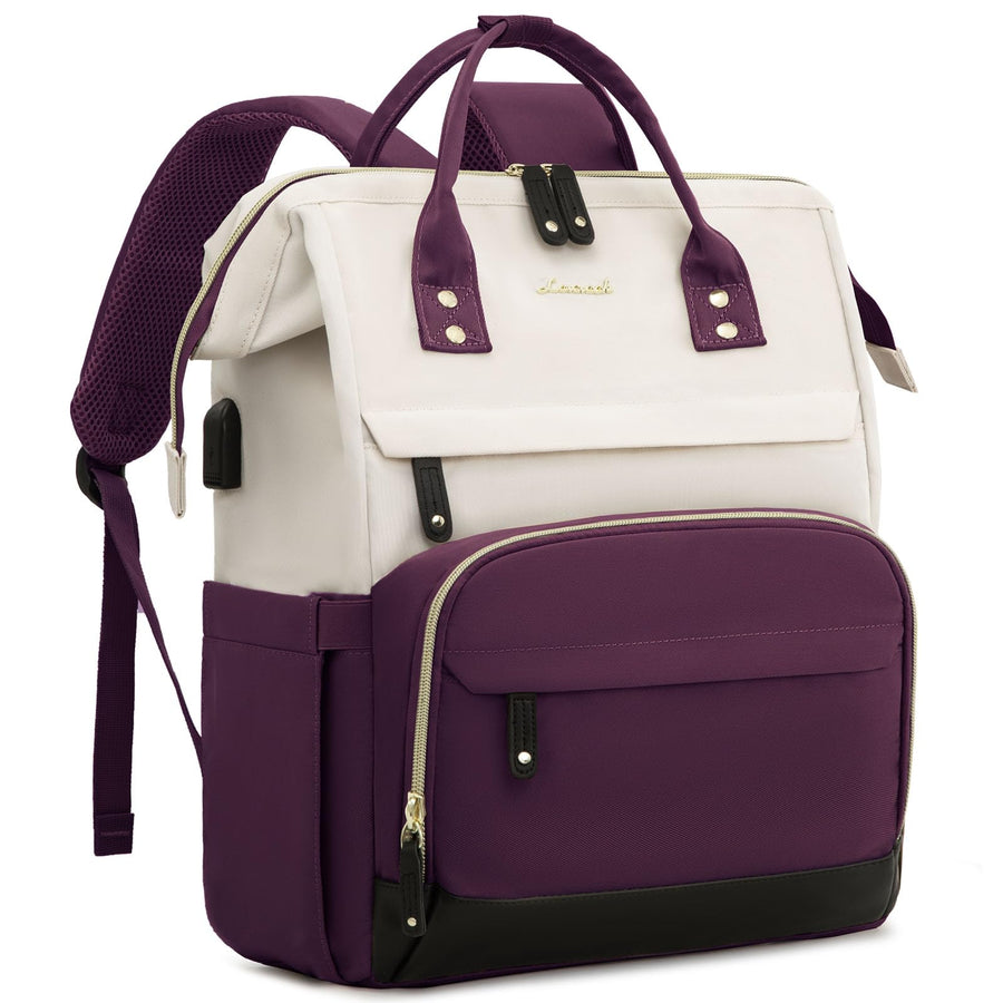 Laptop Backpack for Women, 15.6 Inch Work Business Backpacks Purse with USB Port, Large Capacity Nurse Bag College Bookbag for School, Waterproof Casual Daypack for Travel
