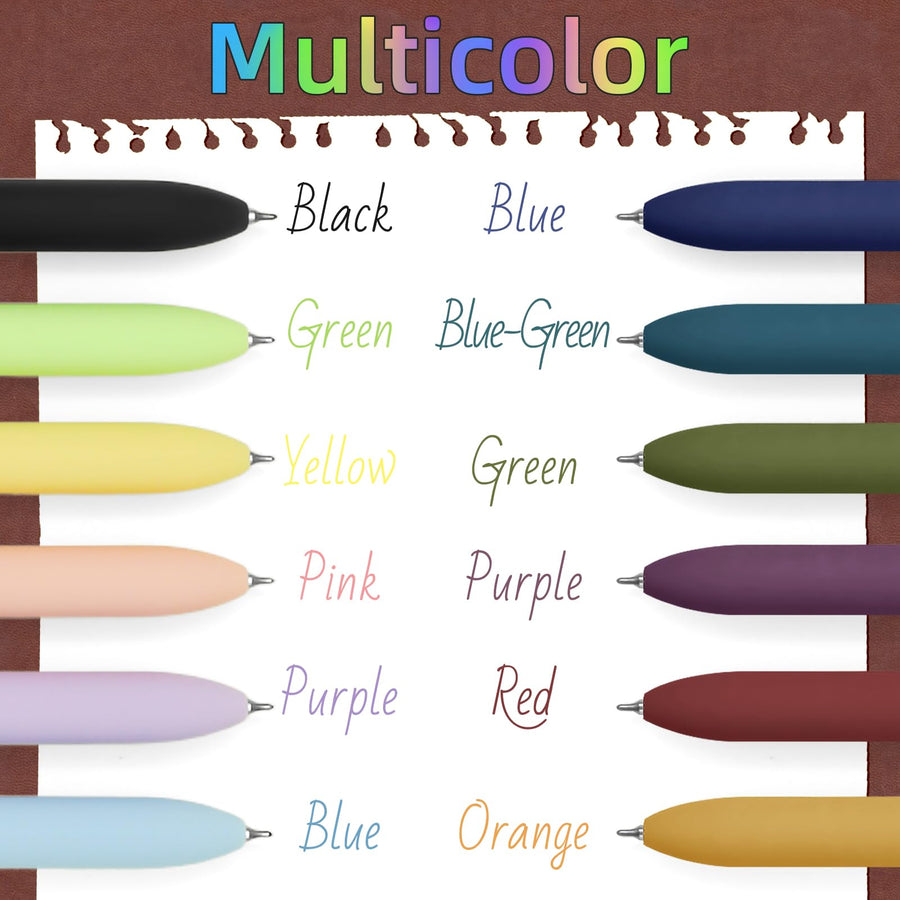 Colorful Pens, 6 Pcs Colored Pens Fine Point Smooth Writing Pen, 0.5mm Colored Ink Gel Pen for Journaling Note Taking Writing, Office School Supplies Gifts for Women (6 Pcs Gold Vintage)