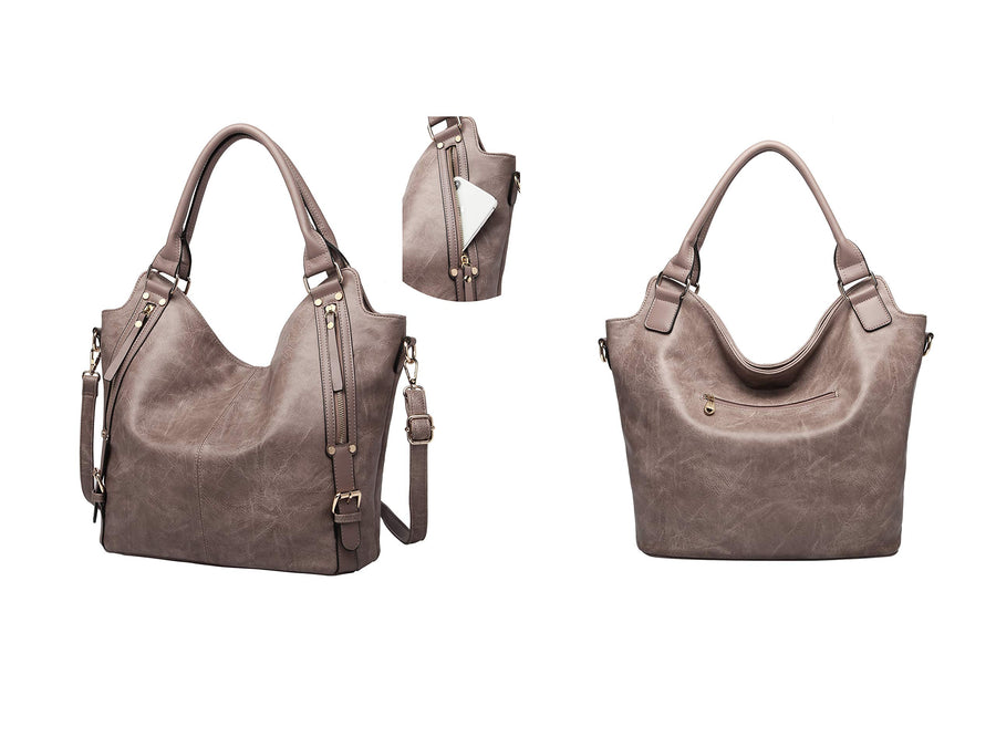 Women Tote Bag Handbags PU Leather Fashion Hobo Shoulder Bags with Adjustable Shoulder Strap