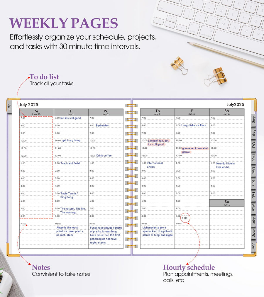 Academic Planner 2025-2026, Weekly and Monthly Calendar Planner from July 2025 - June 2026, 8.5