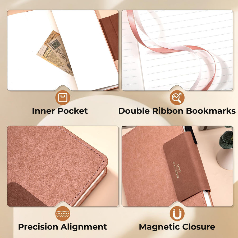 Lined Leather Journal for Men 320 Pages B5 Large Journaling Notebooks with 100 GSM Thick Paper Journals for Writing Notebook for Men & Women with Buckle Closure Work Travel Note Taking Diary, 7.28