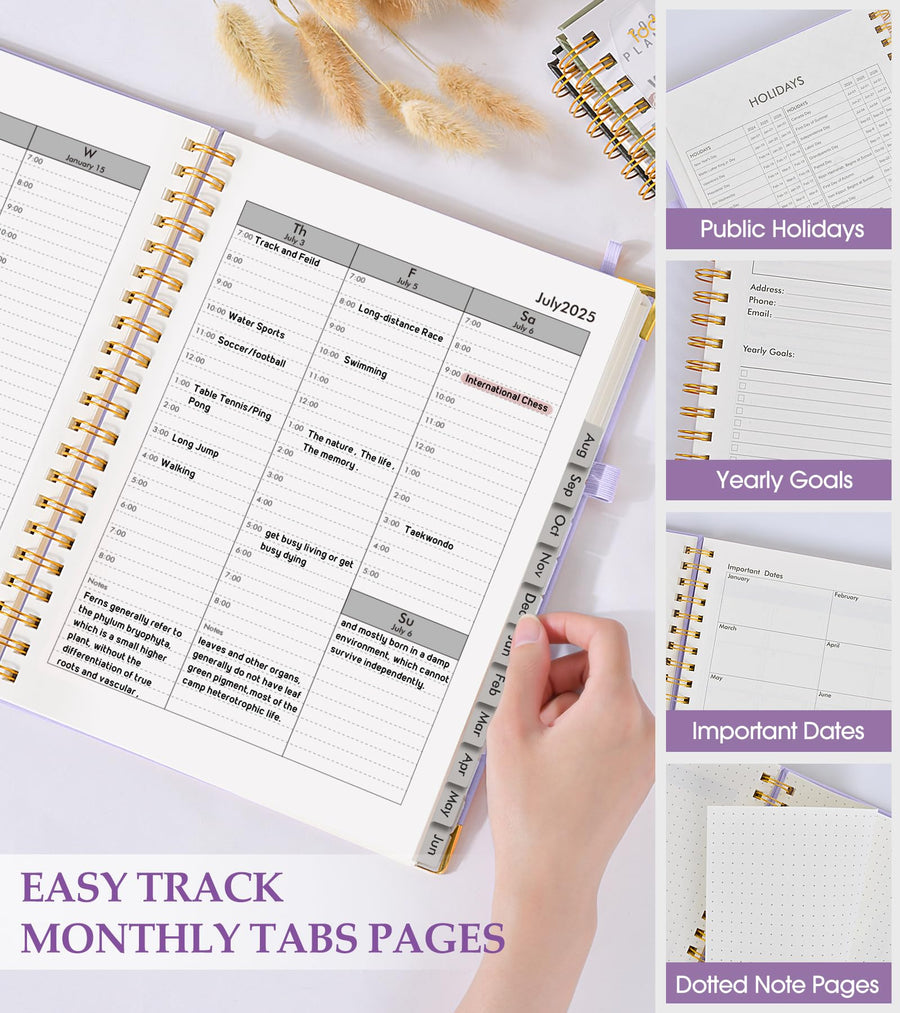 Academic Planner 2025-2026, Weekly and Monthly Calendar Planner from July 2025 - June 2026, 8.5