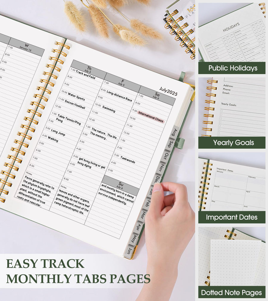 Academic Planner 2025-2026, Weekly and Monthly Calendar Planner from July 2025 - June 2026, 8.5