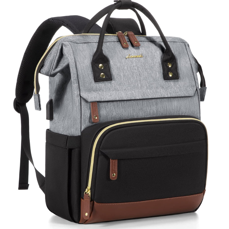 Laptop Backpack for Women, 15.6 Inch Work Business Backpacks Purse with USB Port, Large Capacity Nurse Bag College Bookbag for School, Waterproof Casual Daypack for Travel