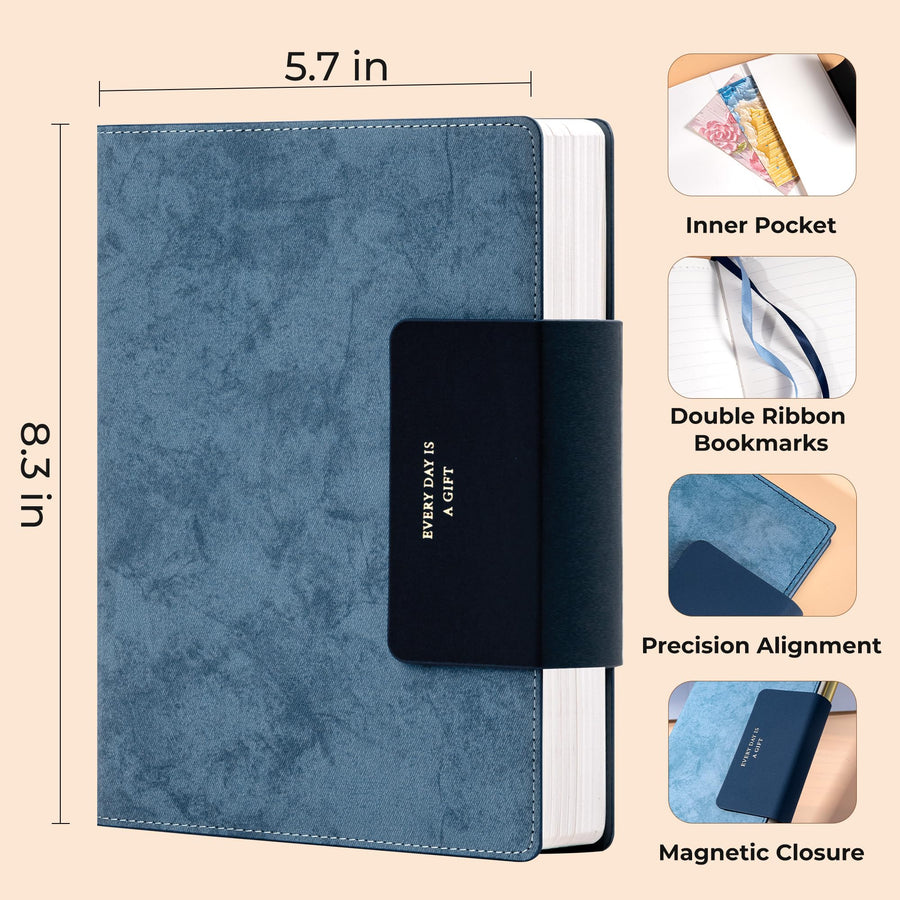 Lined Leather Journal for Men 320 Pages B5 Large Journaling Notebooks with 100 GSM Thick Paper Journals for Writing Notebook for Men & Women with Buckle Closure Work Travel Note Taking Diary, 7.28
