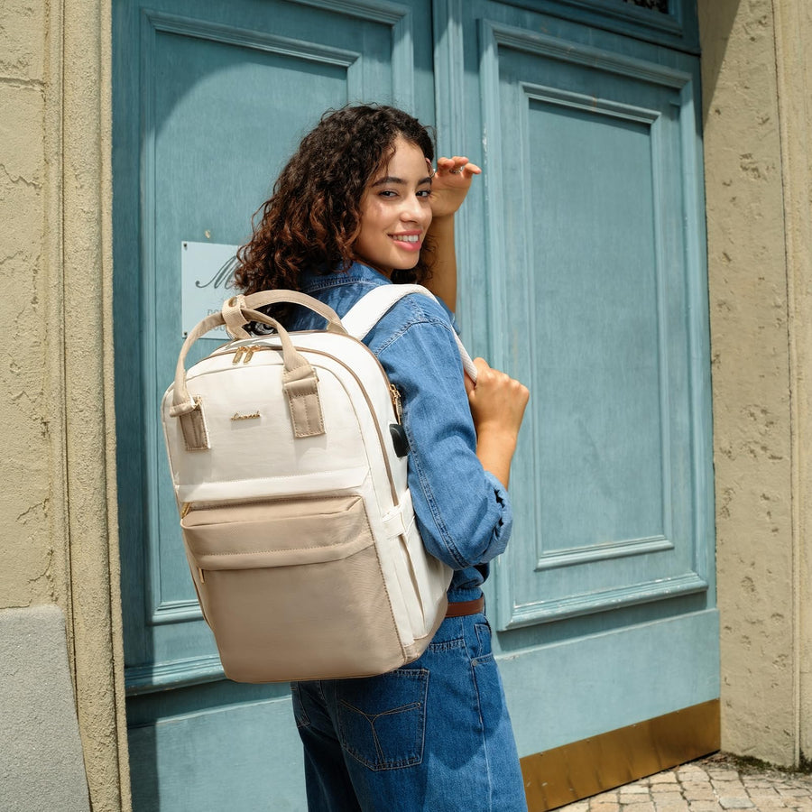 Laptop Backpack for Women Men 15.6 Inch Laptop Bag with USB Port Fashion Waterproof Backpacks Teacher Nurse Stylish Travel Bags Vintage Daypacks Bookbag for College School Work