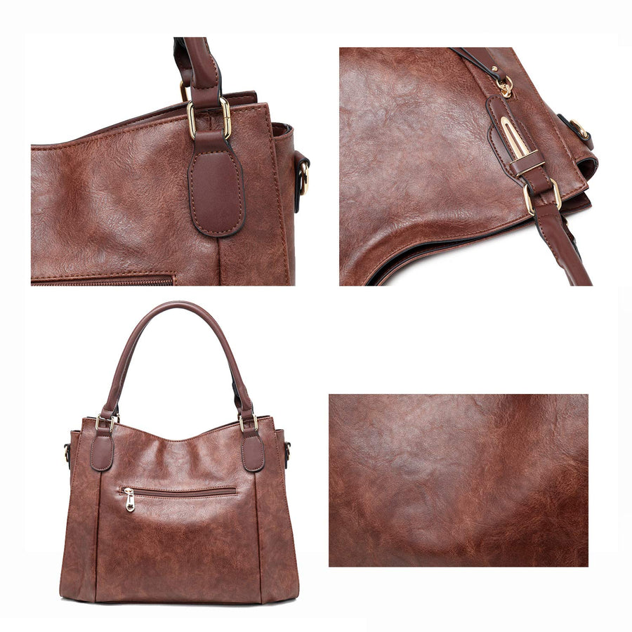 Women Tote Bag Handbags PU Leather Fashion Hobo Shoulder Bags with Adjustable Shoulder Strap