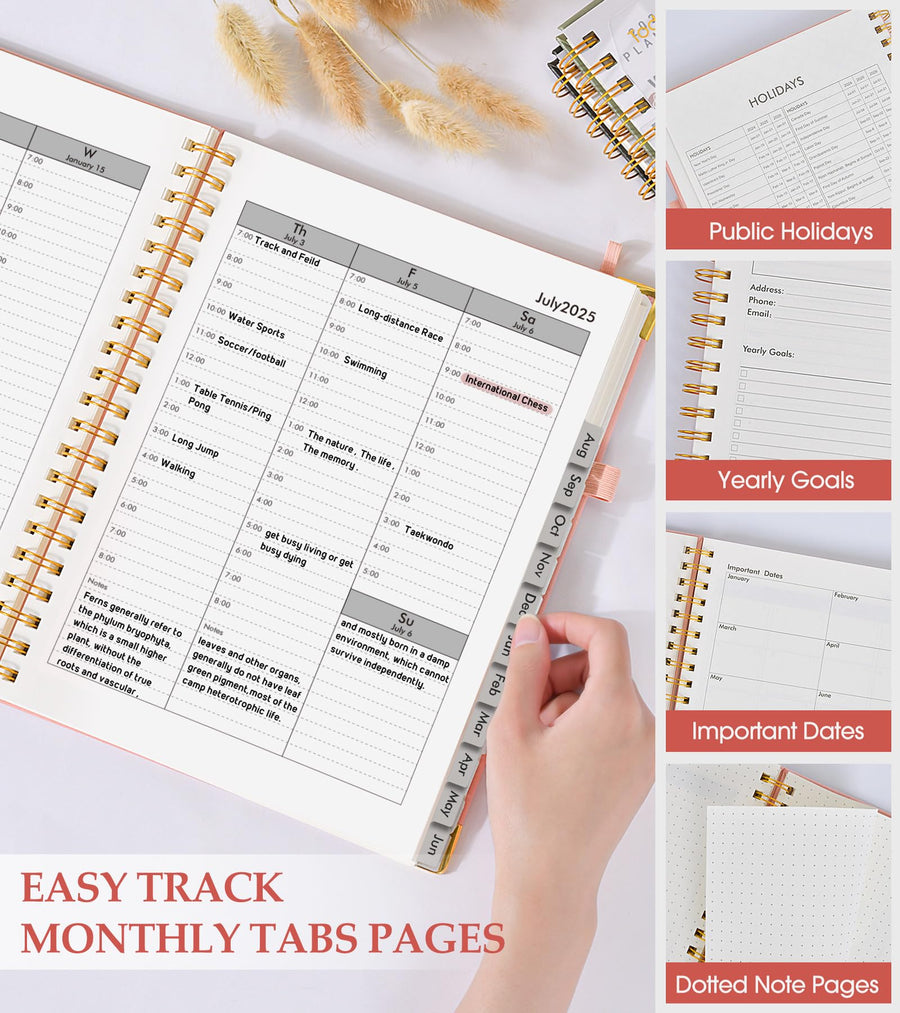 Academic Planner 2025-2026, Weekly and Monthly Calendar Planner from July 2025 - June 2026, 8.5