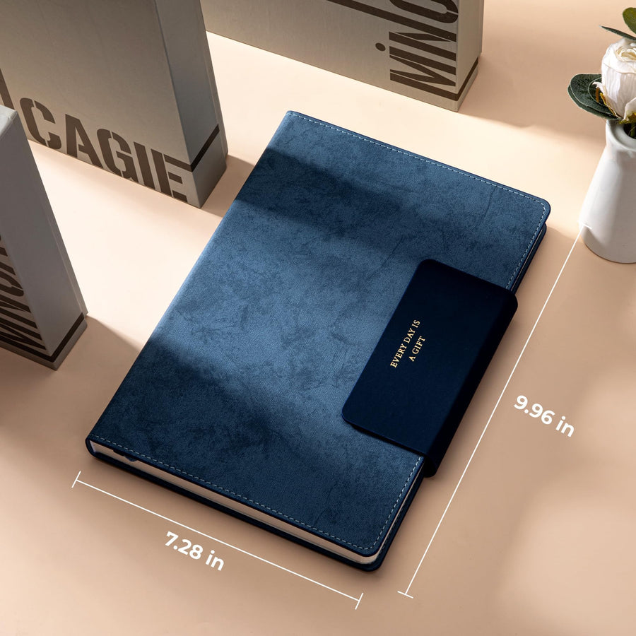 Lined Leather Journal for Men 320 Pages B5 Large Journaling Notebooks with 100 GSM Thick Paper Journals for Writing Notebook for Men & Women with Buckle Closure Work Travel Note Taking Diary, 7.28