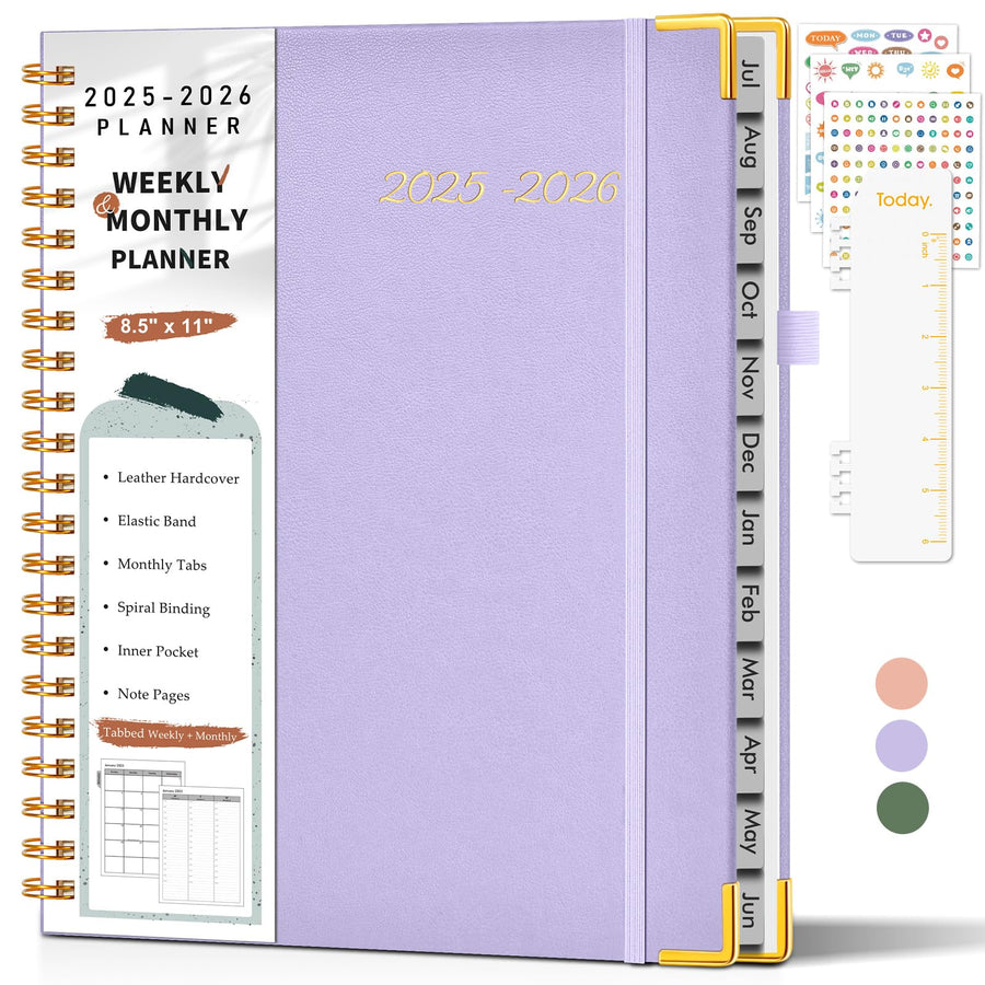 Academic Planner 2025-2026, Weekly and Monthly Calendar Planner from July 2025 - June 2026, 8.5