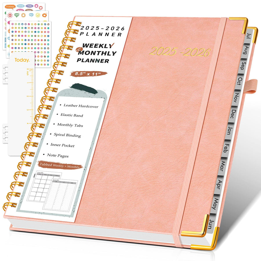 Academic Planner 2025-2026, Weekly and Monthly Calendar Planner from July 2025 - June 2026, 8.5