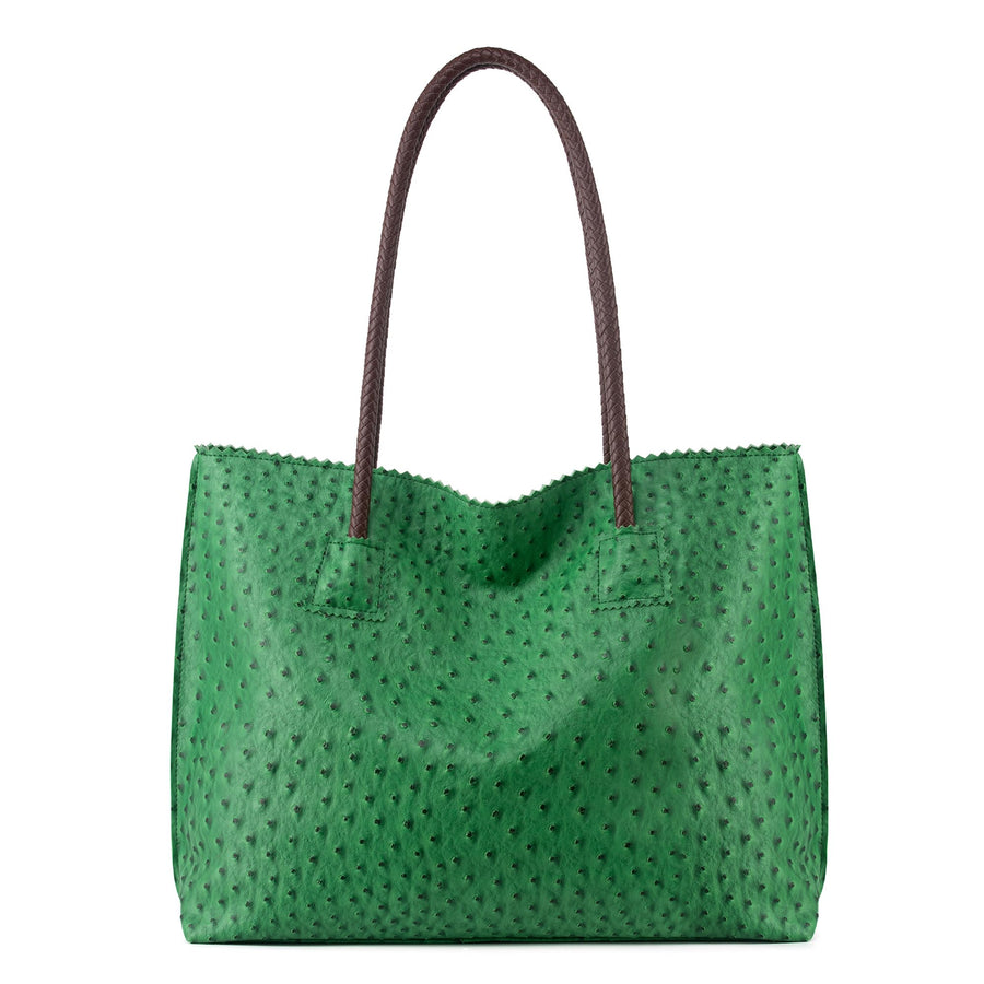 Tote Bag for Women with Zipper Large Ostrich Vegan Leather Shoulder Purses and Handbags