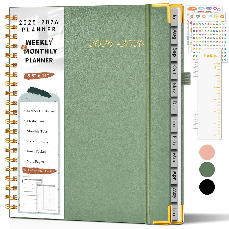 Academic Planner 2025-2026, Weekly and Monthly Calendar Planner from July 2025 - June 2026, 8.5