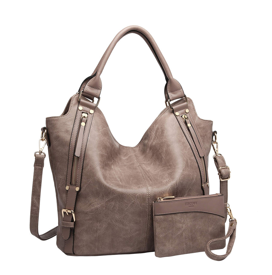 Women Tote Bag Handbags PU Leather Fashion Hobo Shoulder Bags with Adjustable Shoulder Strap
