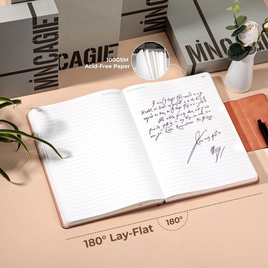 Lined Leather Journal for Men 320 Pages B5 Large Journaling Notebooks with 100 GSM Thick Paper Journals for Writing Notebook for Men & Women with Buckle Closure Work Travel Note Taking Diary, 7.28