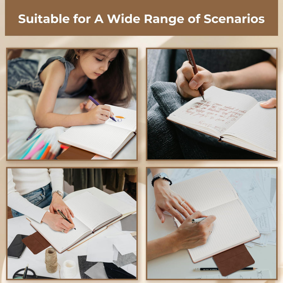 Lined Leather Journal for Men 320 Pages B5 Large Journaling Notebooks with 100 GSM Thick Paper Journals for Writing Notebook for Men & Women with Buckle Closure Work Travel Note Taking Diary, 7.28
