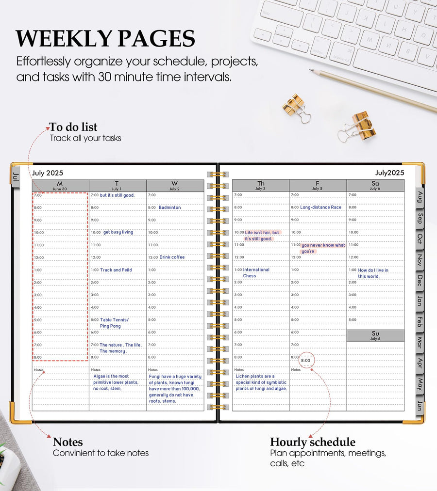 Academic Planner 2025-2026, Weekly and Monthly Calendar Planner from July 2025 - June 2026, 8.5