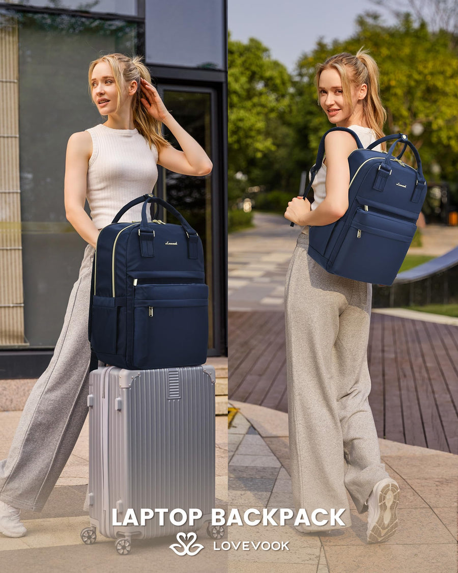 Laptop Backpack for Women Men 15.6 Inch Laptop Bag with USB Port Fashion Waterproof Backpacks Teacher Nurse Stylish Travel Bags Vintage Daypacks Bookbag for College School Work