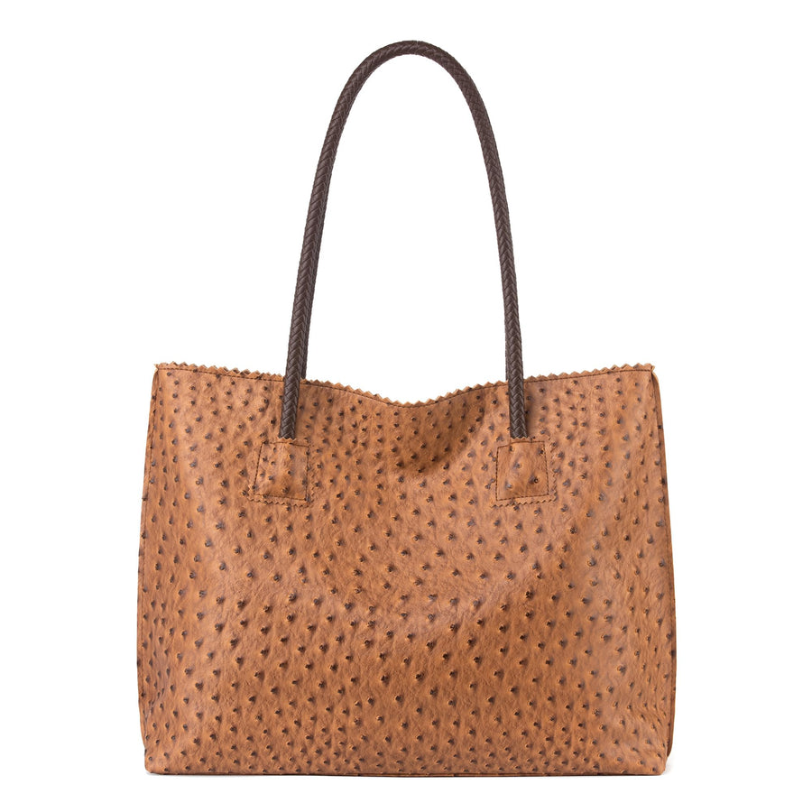 Tote Bag for Women with Zipper Large Ostrich Vegan Leather Shoulder Purses and Handbags