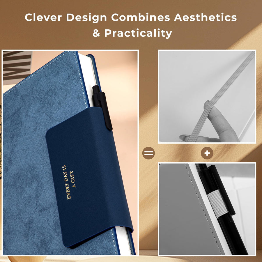 Lined Leather Journal for Men 320 Pages B5 Large Journaling Notebooks with 100 GSM Thick Paper Journals for Writing Notebook for Men & Women with Buckle Closure Work Travel Note Taking Diary, 7.28
