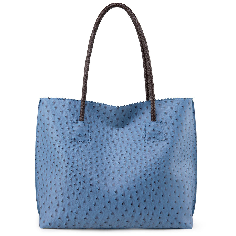 Tote Bag for Women with Zipper Large Ostrich Vegan Leather Shoulder Purses and Handbags