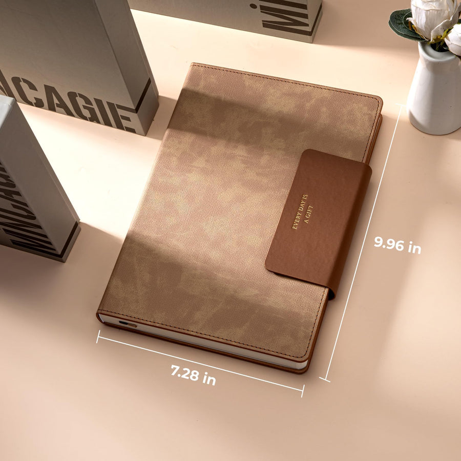 Lined Leather Journal for Men 320 Pages B5 Large Journaling Notebooks with 100 GSM Thick Paper Journals for Writing Notebook for Men & Women with Buckle Closure Work Travel Note Taking Diary, 7.28