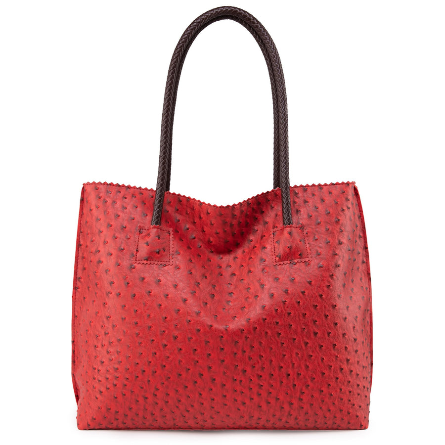 Tote Bag for Women with Zipper Large Ostrich Vegan Leather Shoulder Purses and Handbags