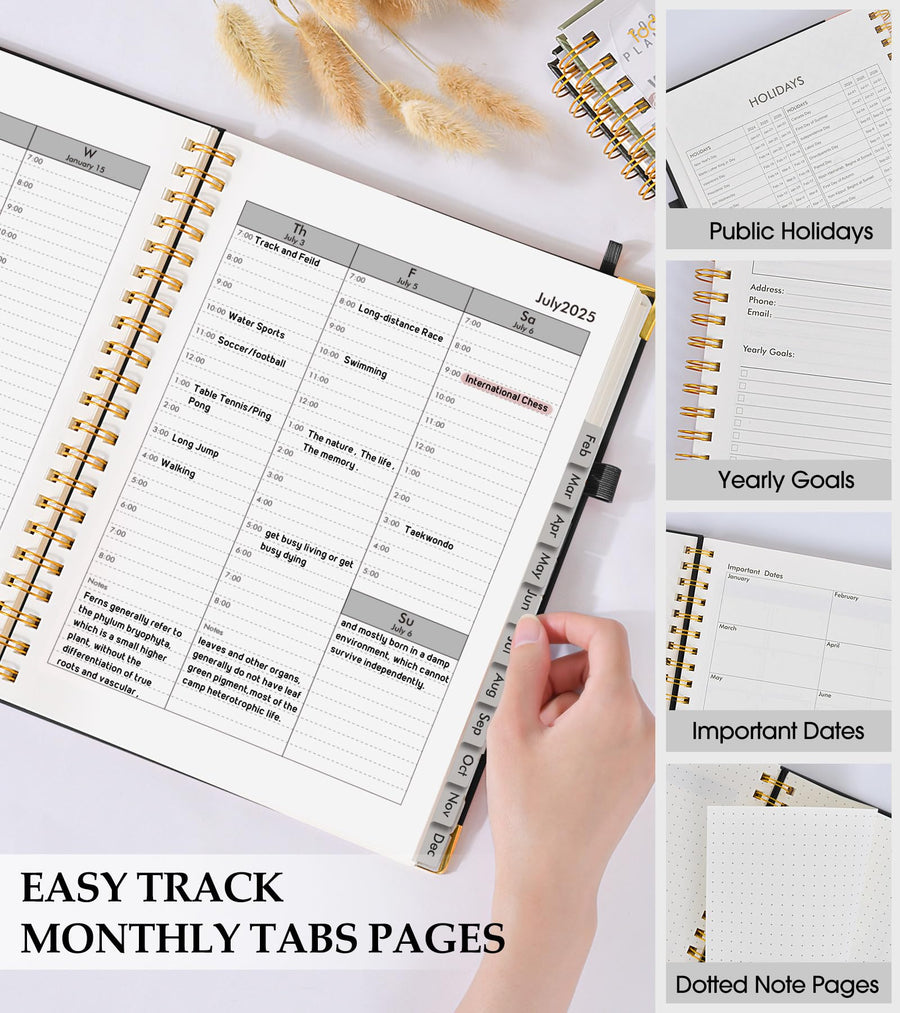 Academic Planner 2025-2026, Weekly and Monthly Calendar Planner from July 2025 - June 2026, 8.5