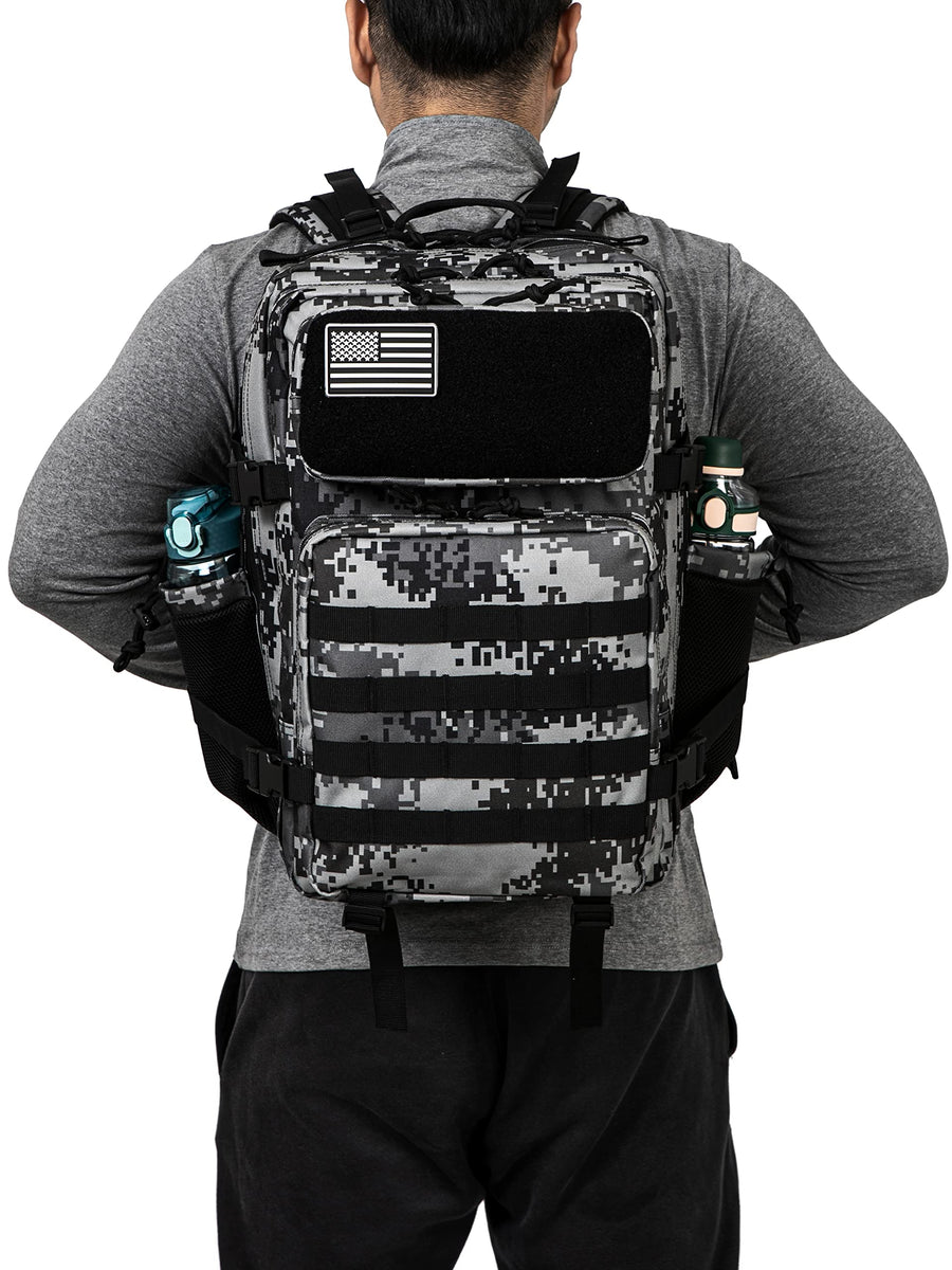 QT&QY 25L/35L/45L Military Tactical Backpack For Men Molle Daypack 3 Day Bug Out Bag Hiking Rucksack With Bottle Holder