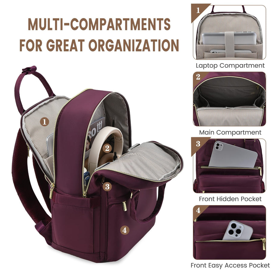 Laptop Backpack for Women Men 15.6 Inch Laptop Bag with USB Port Fashion Waterproof Backpacks Teacher Nurse Stylish Travel Bags Vintage Daypacks Bookbag for College School Work
