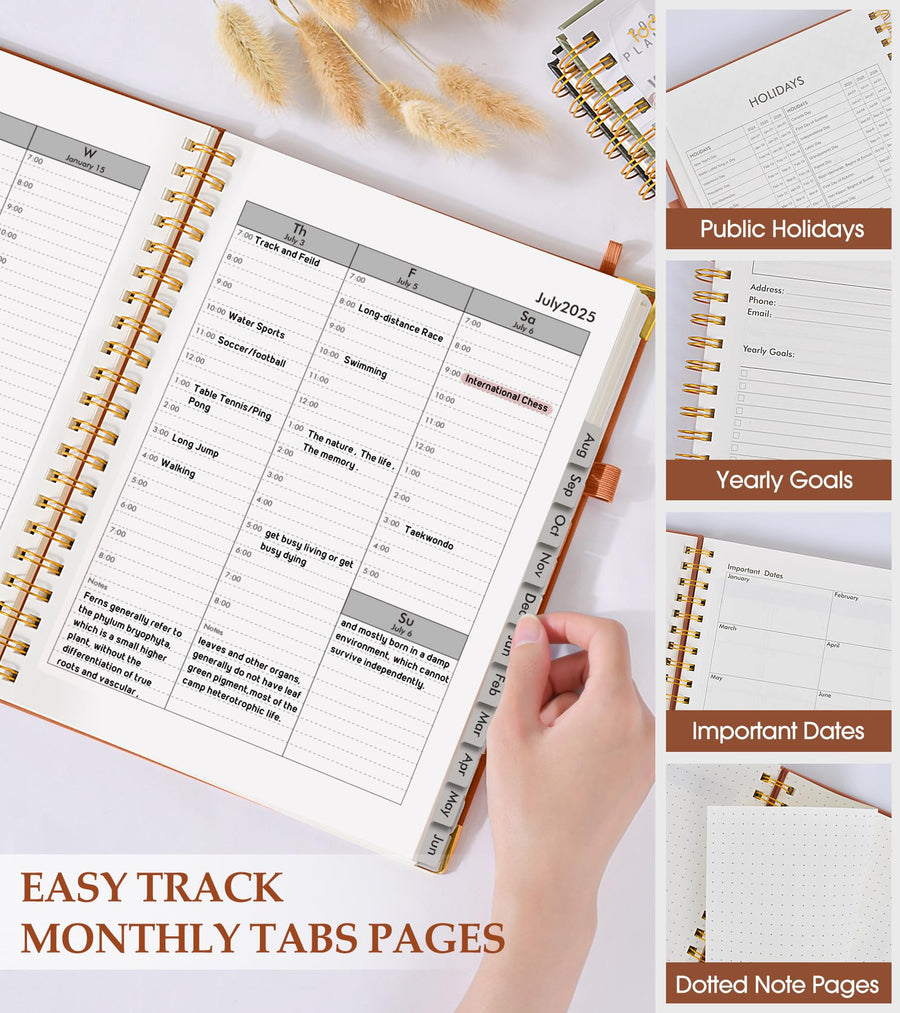 Academic Planner 2025-2026, Weekly and Monthly Calendar Planner from July 2025 - June 2026, 8.5