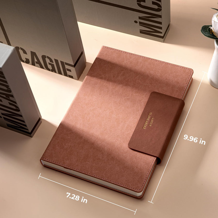 Lined Leather Journal for Men 320 Pages B5 Large Journaling Notebooks with 100 GSM Thick Paper Journals for Writing Notebook for Men & Women with Buckle Closure Work Travel Note Taking Diary, 7.28