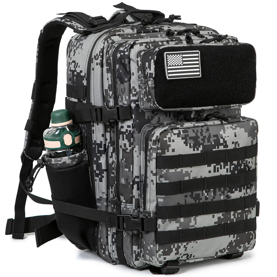 QT&QY 25L/35L/45L Military Tactical Backpack For Men Molle Daypack 3 Day Bug Out Bag Hiking Rucksack With Bottle Holder