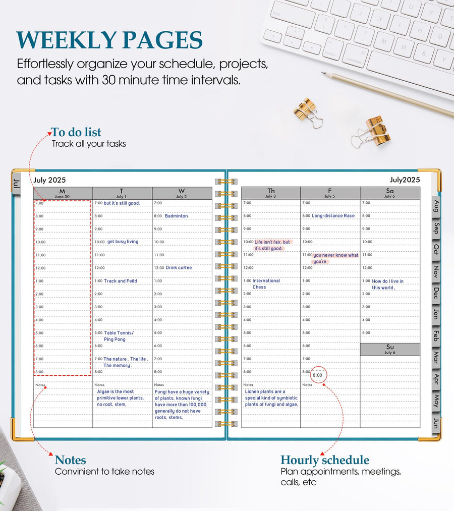 Academic Planner 2025-2026, Weekly and Monthly Calendar Planner from July 2025 - June 2026, 8.5