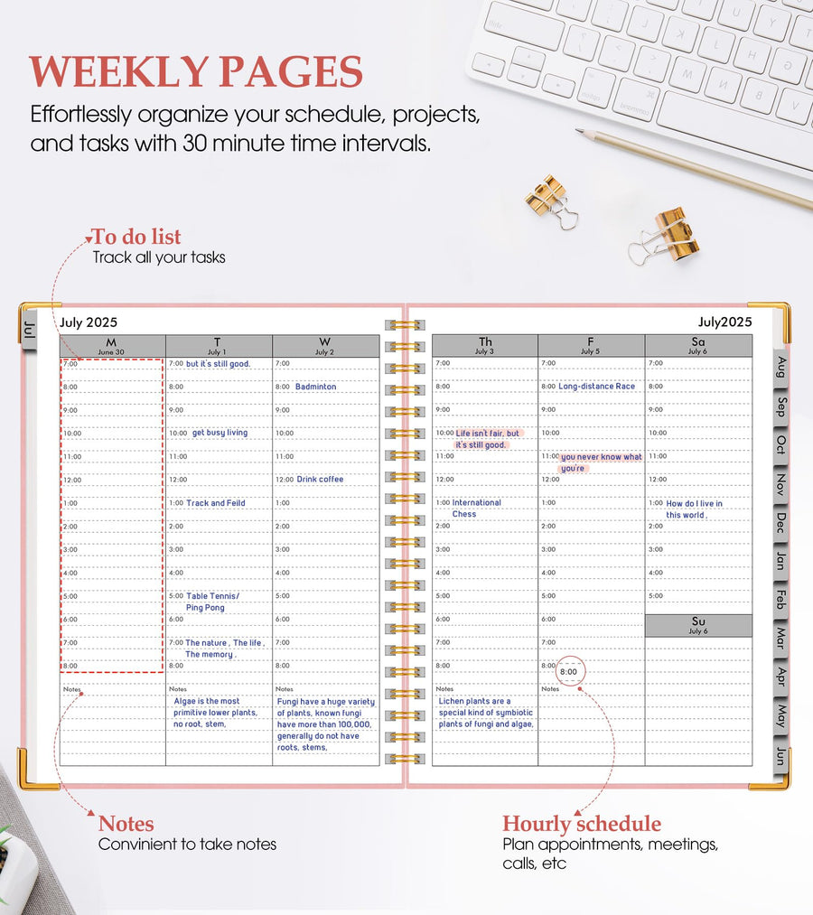 Academic Planner 2025-2026, Weekly and Monthly Calendar Planner from July 2025 - June 2026, 8.5