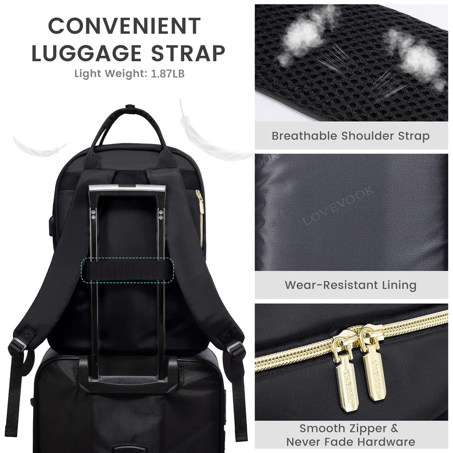 15.6 Inch Laptop Backpack for Women,Fashion Work Travel Backpack,Waterproof Day Pack Purse for Teacher Nurse Dark Green