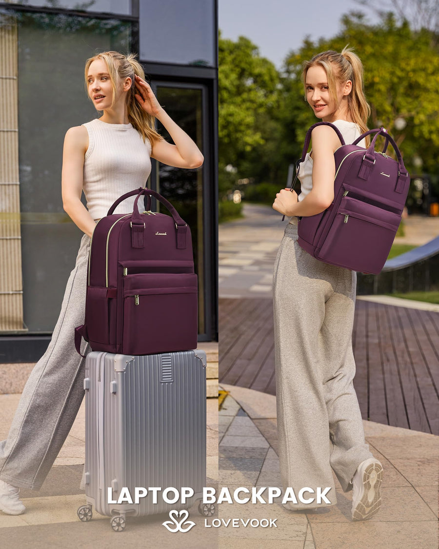 Laptop Backpack for Women Men 15.6 Inch Laptop Bag with USB Port Fashion Waterproof Backpacks Teacher Nurse Stylish Travel Bags Vintage Daypacks Bookbag for College School Work