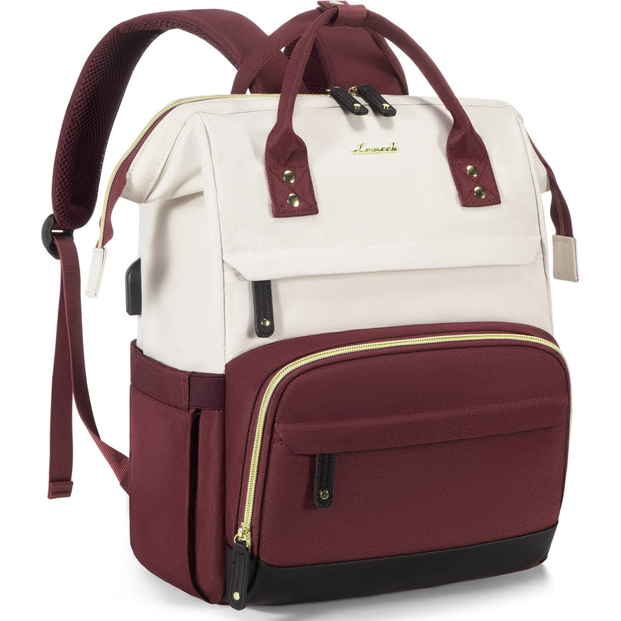 Laptop Backpack for Women, 15.6 Inch Work Business Backpacks Purse with USB Port, Large Capacity Nurse Bag College Bookbag for School, Waterproof Casual Daypack for Travel