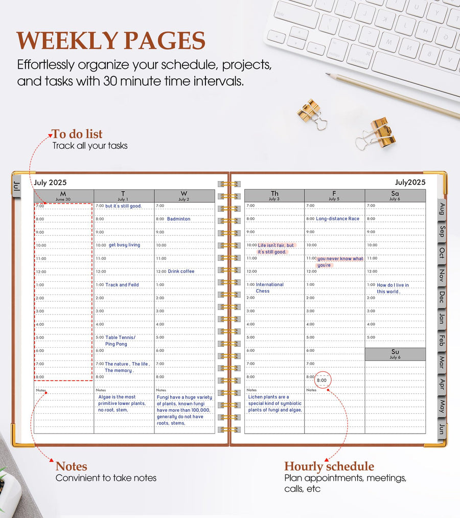 Academic Planner 2025-2026, Weekly and Monthly Calendar Planner from July 2025 - June 2026, 8.5