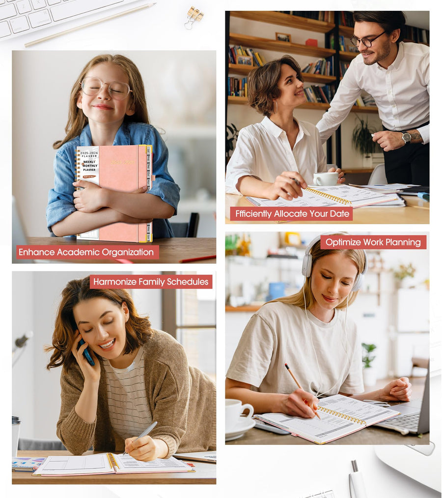 Academic Planner 2025-2026, Weekly and Monthly Calendar Planner from July 2025 - June 2026, 8.5