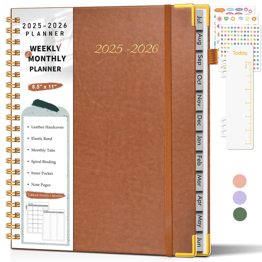 Academic Planner 2025-2026, Weekly and Monthly Calendar Planner from July 2025 - June 2026, 8.5