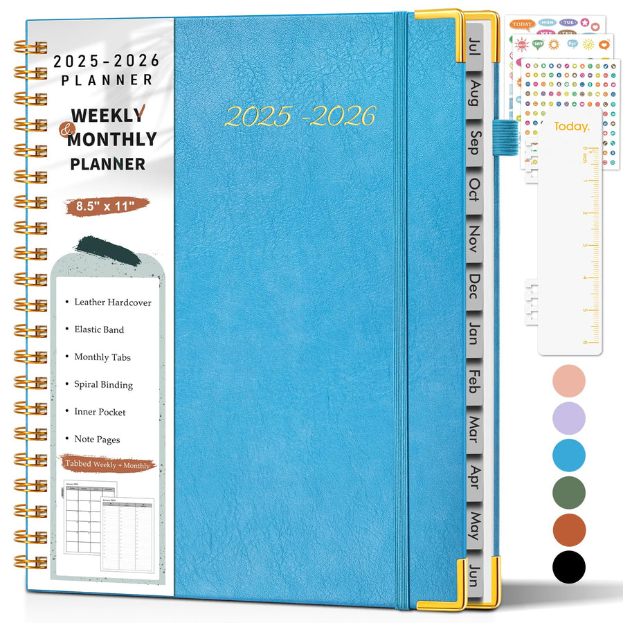 Academic Planner 2025-2026, Weekly and Monthly Calendar Planner from July 2025 - June 2026, 8.5