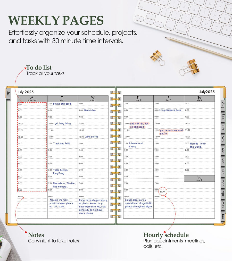 Academic Planner 2025-2026, Weekly and Monthly Calendar Planner from July 2025 - June 2026, 8.5