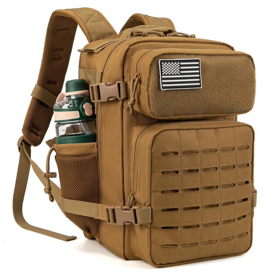 QT&QY 25L/35L/45L Military Tactical Backpack For Men Molle Daypack 3 Day Bug Out Bag Hiking Rucksack With Bottle Holder