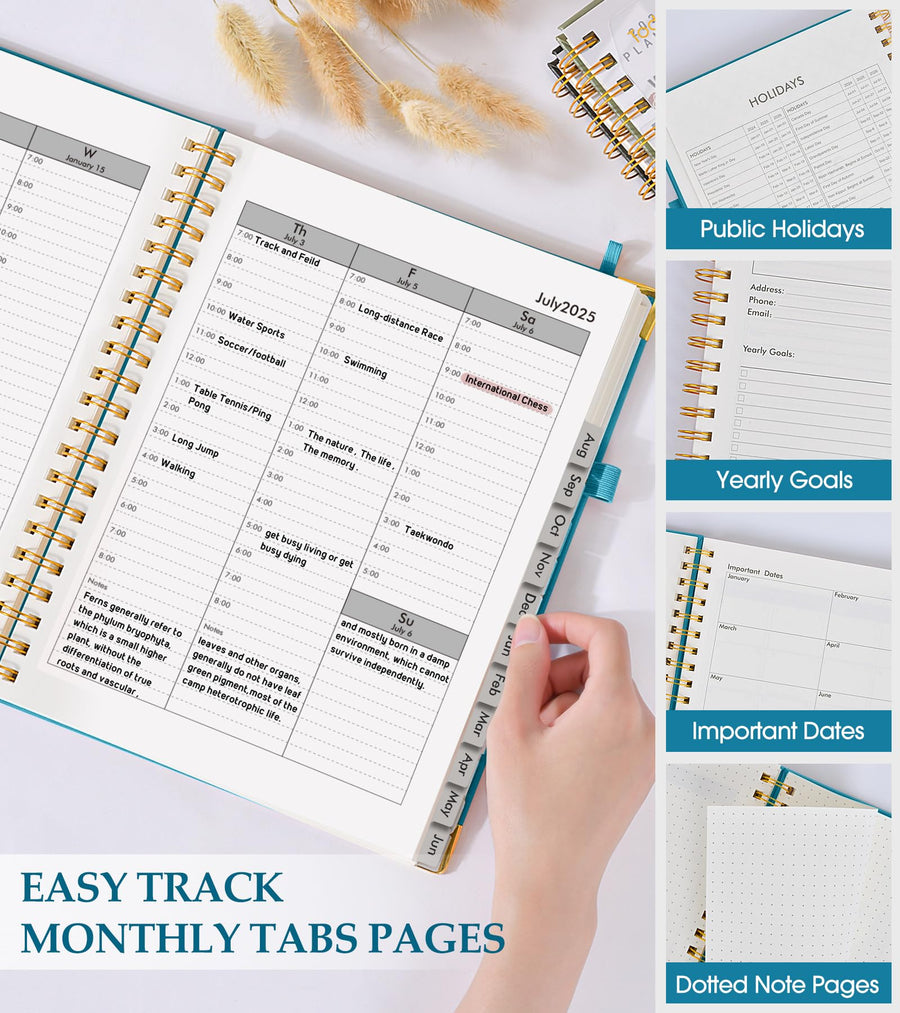 Academic Planner 2025-2026, Weekly and Monthly Calendar Planner from July 2025 - June 2026, 8.5